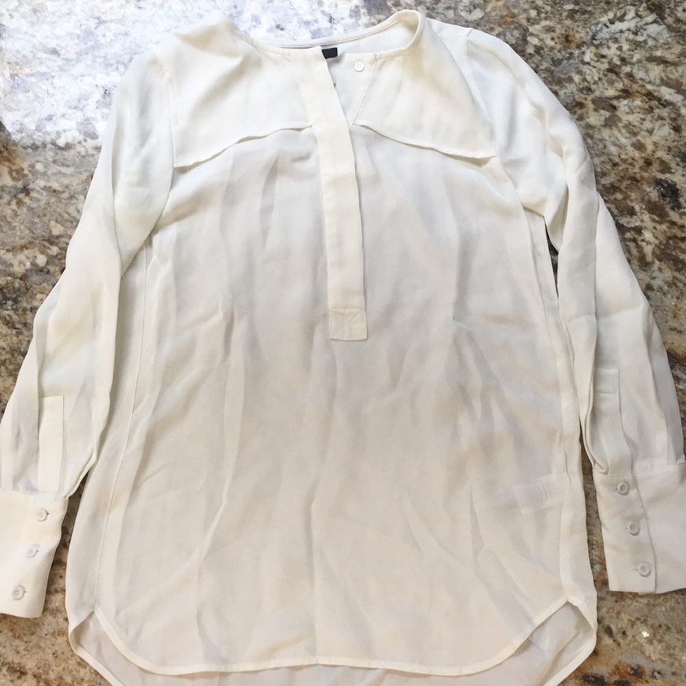 J. Crew White Long Sleeve Blouse